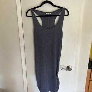Sundry blue grey rouched tank dress